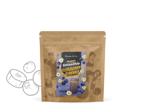 Protein & Co. Protein Smoothie 210 g Vyber si z těchto lahodných příchutí: Blueberry & Banana