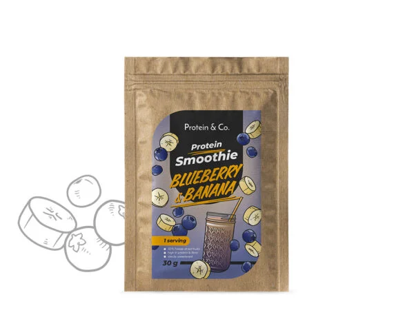 Protein & Co. Protein Smoothie 30 g Vyber si z těchto lahodných příchutí: Blueberry & Banana