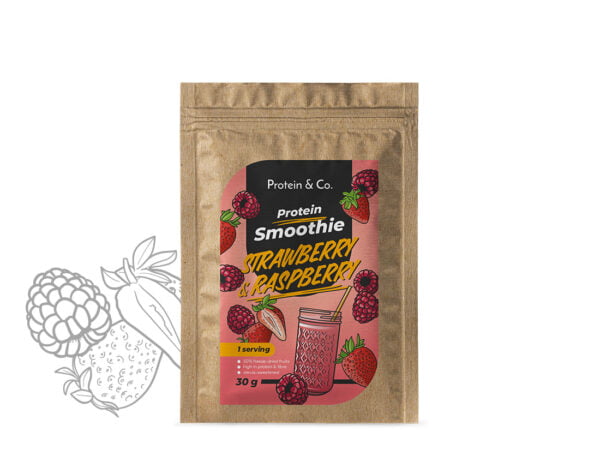 Protein & Co. Protein Smoothie 30 g Vyber si z těchto lahodných příchutí: Strawberry & Raspberry