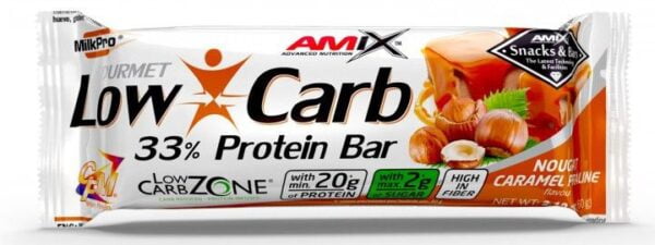 Amix low carb 33% protein bar 60g - karamel s nugátem