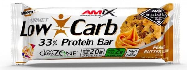 Amix low carb 33% protein bar 60g - peanut butter cookie