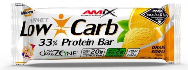 Amix low carb 33% protein bar 60g - pomerančový sorbet