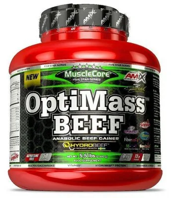 Amix optimass beef gainer 2500 g - dvojitá čokoláda/kokos