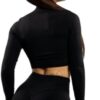 Booty simple - crop top zipper black