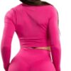 Booty simple - crop top zipper pink