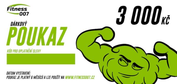 Dárkový poukaz fitness007 3000 kč