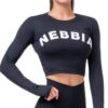 Nebbia hero crop top s dlouhým rukávem 585 black