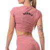 Nebbia sporty hero crop top s krátkým rukávem 584 old rose