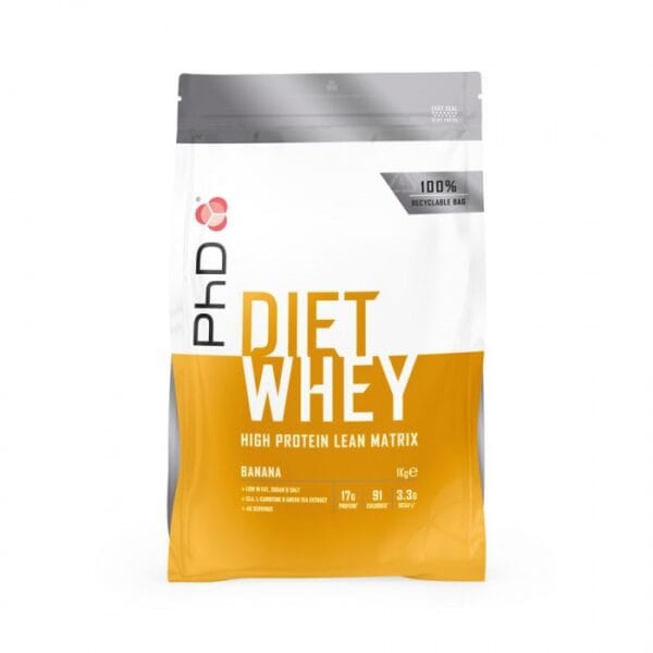 Phd diet whey protein 1000 g - banán + šejkr 600 ml zdarma